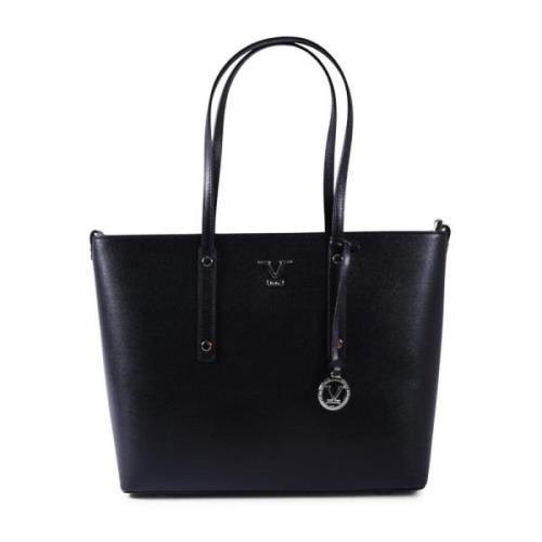 Stijlvolle Leren Handtas 19v69 Italia , Black , Dames