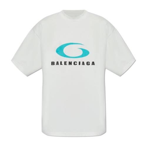 T-shirt met logo Balenciaga , Gray , Heren