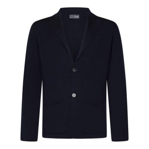 Blauwe Merinowollen Blazer Buitenkleding Drumohr , Blue , Heren