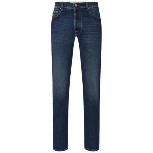 Slim-Fit Jeans met Gouden Stiksels Jacob Cohën , Blue , Heren