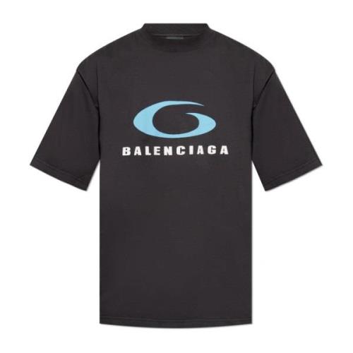 T-shirt met logo Balenciaga , Black , Heren