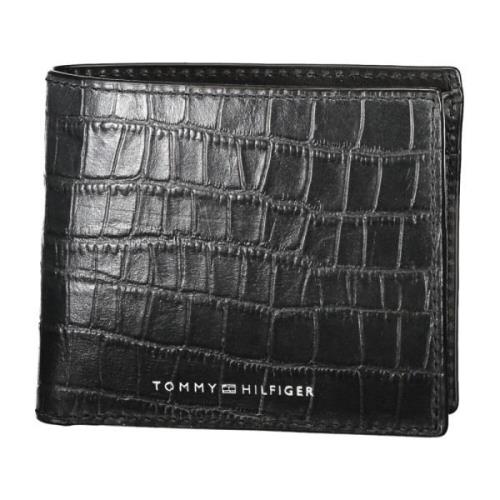 Heren Portemonnee Zwart Contrast Logo Tommy Hilfiger , Black , Heren