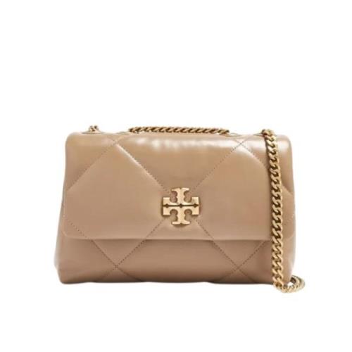 Diamant Quilt Kleine Crossbody Tas Tory Burch , Beige , Dames