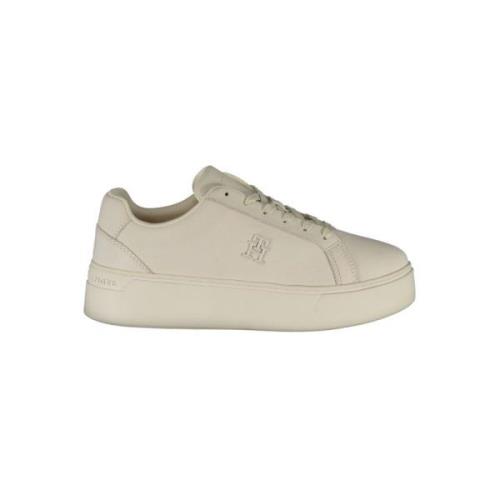 Witte Polyester Sleehak Sneakers Tommy Hilfiger , Beige , Dames