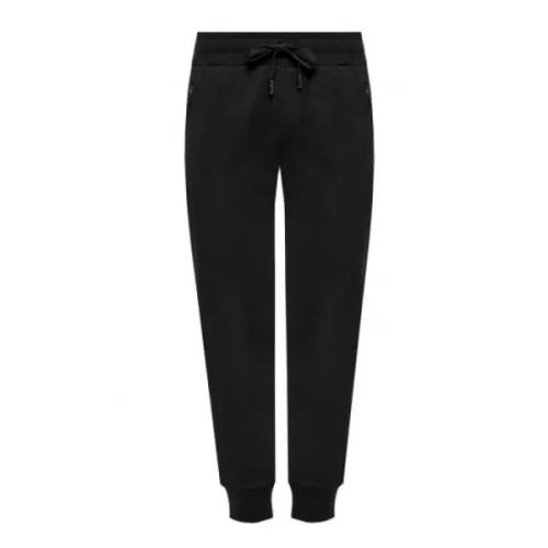 Zwarte katoenen joggingbroek met geborduurd logo Dolce & Gabbana , Bla...