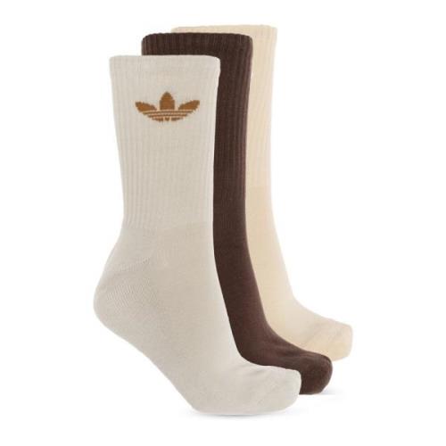 Driepak sokken met logo Adidas Originals , Multicolor , Heren