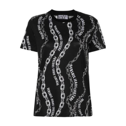 Stijlvol Zwart T-shirt voor Vrouwen Versace Jeans Couture , Black , Da...