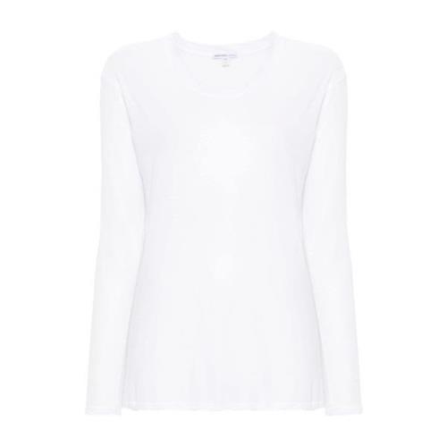 Hoge Maat Jersey Lange Mouw T-Shirt James Perse , White , Dames