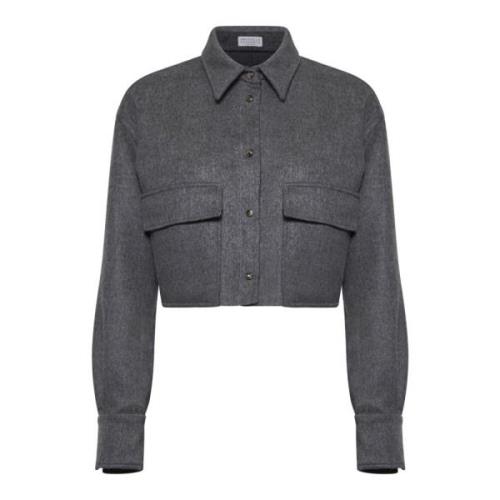 Grijze Shirts voor modebewuste vrouwen Brunello Cucinelli , Gray , Dam...