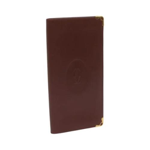 Pre-owned Leather wallets Cartier Vintage , Brown , Dames