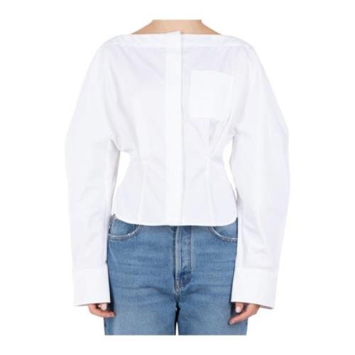 Witte Katoenen Blouse Barco Stijl Jacquemus , White , Dames