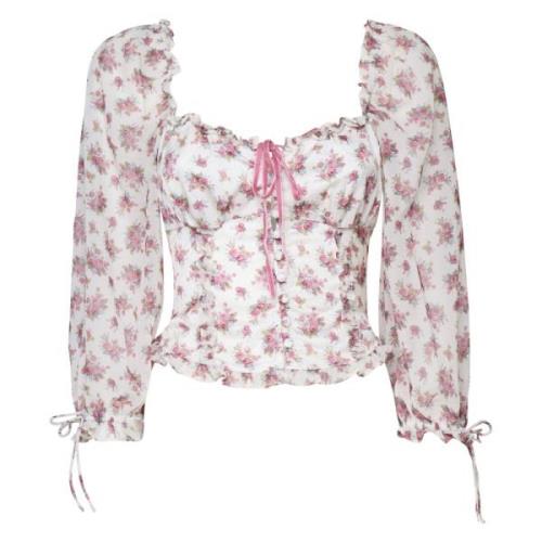 Roze Strik Detail Shirt For Love & Lemons , Pink , Dames