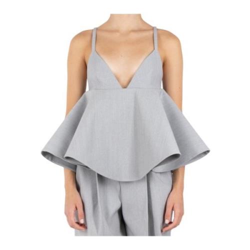 Mouwloze Top in Grijze Wollen Mix Jacquemus , Gray , Dames