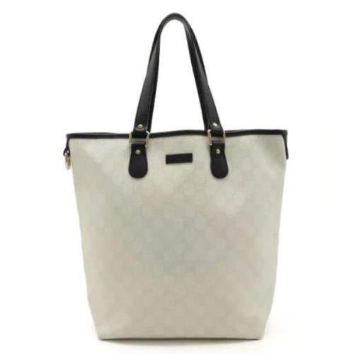 Pre-owned Canvas totes Gucci Vintage , White , Dames