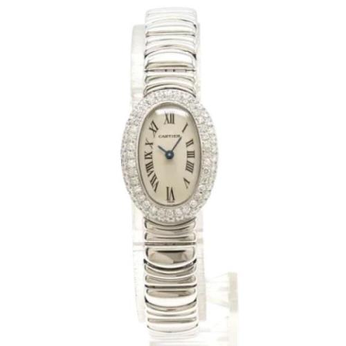 Pre-owned Metal watches Cartier Vintage , White , Dames