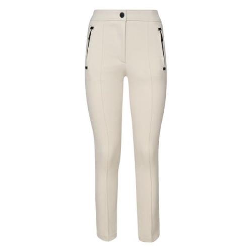 Slim-Fit Witte Broek met Room Details Moncler , White , Dames