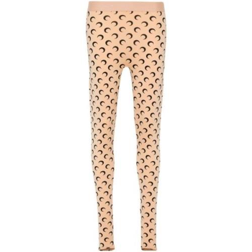 Beige Broek met Stijl Marine Serre , Beige , Dames