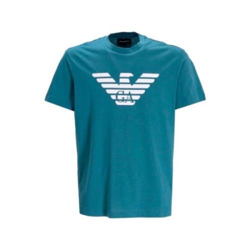 Turquoise Adelaar Logo T-shirt Armani , Green , Heren