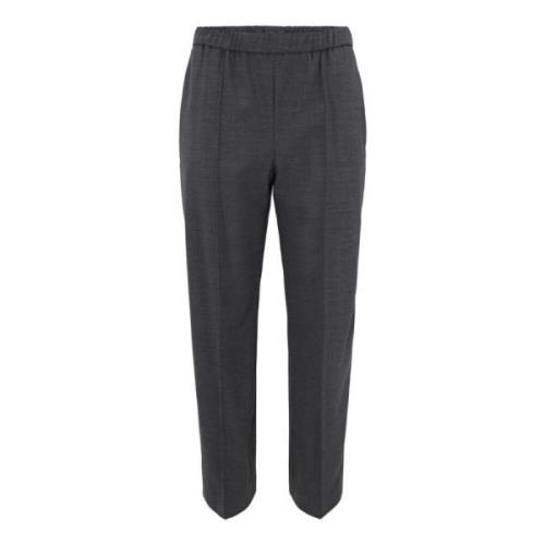 Grijze Rechte Wollen Broek Fabiana Filippi , Gray , Dames