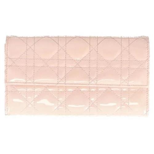 Pre-owned Leather clutches Dior Vintage , Pink , Dames