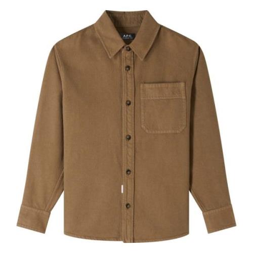 Geborduurde Basile Overshirt in Katoen A.p.c. , Brown , Heren