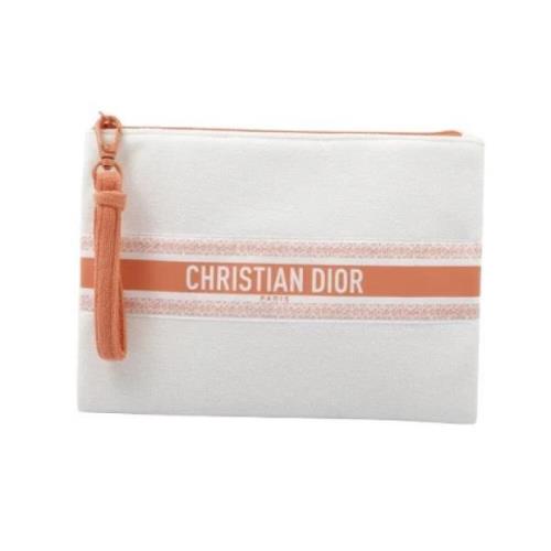 Pre-owned Fabric clutches Dior Vintage , White , Dames