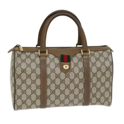 Pre-owned Leather handbags Gucci Vintage , Beige , Dames