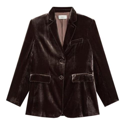 Donkerbruine Zijden Blazer Maliparmi , Brown , Dames