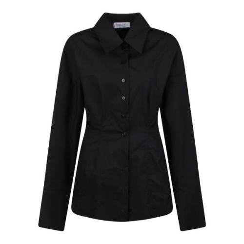 Katoenen Overhemd met Oversize Mouwen The Attico , Black , Dames