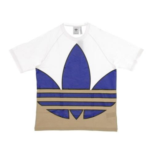 Colorblock T-shirt Wit/Blauw/Khaki/Zwart Adidas , Multicolor , Heren