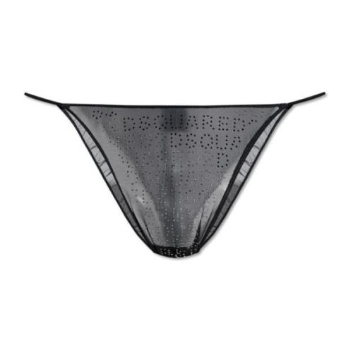 Slipjes met decoratieve afwerking. Dsquared2 , Black , Dames