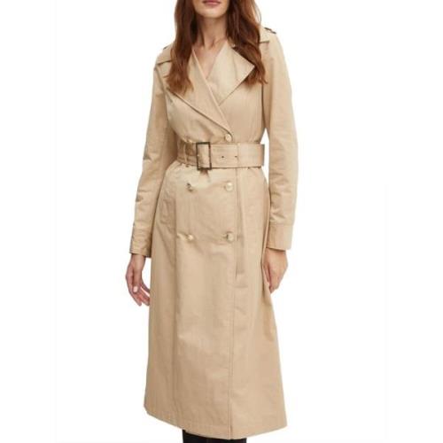 Herb Tan Trench Coat Guess , Brown , Dames