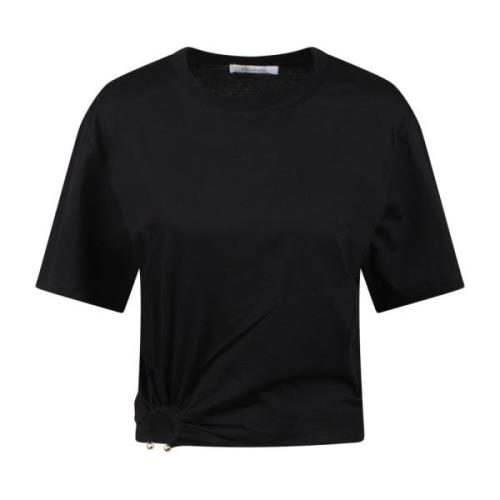 Handtekening Piercing Jersey T-shirt Paco Rabanne , Black , Dames