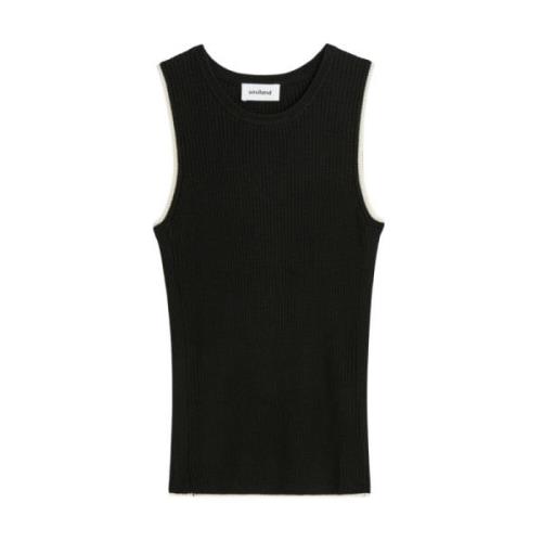 Zwarte Tanktop met Zijpanelen Soulland , Black , Unisex