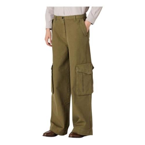 Wijde Cargo Broek Massimo Alba , Green , Dames