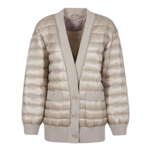 Stijlvolle Cardigan Jas Herno , Beige , Dames