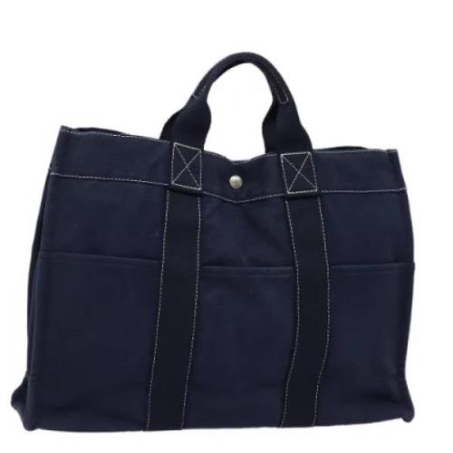 Pre-owned Canvas handbags Hermès Vintage , Blue , Dames