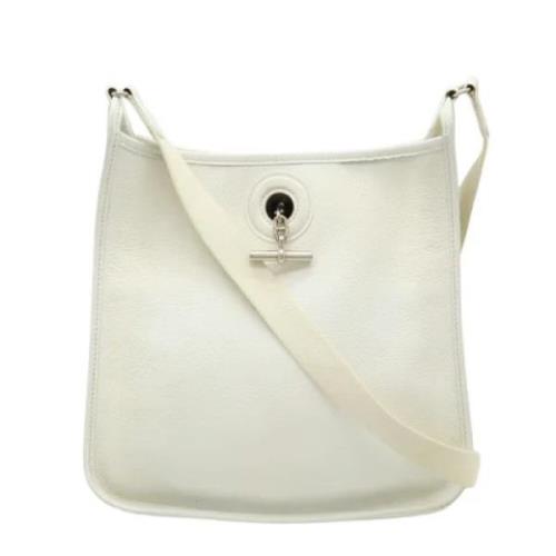 Pre-owned Leather shoulder-bags Hermès Vintage , White , Dames