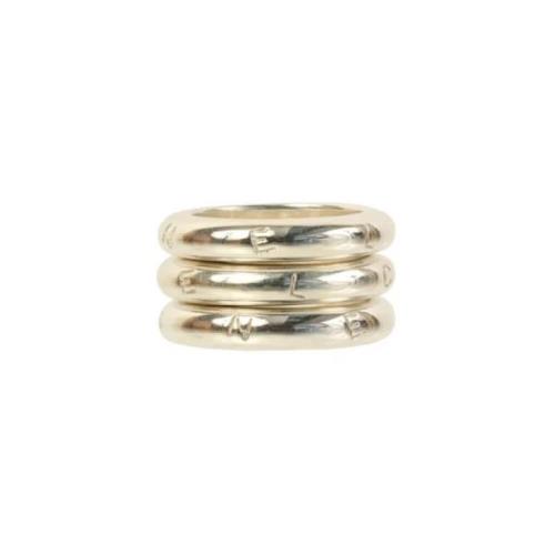 Pre-owned Metal rings Chanel Vintage , Gray , Dames