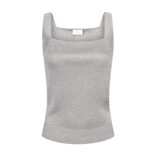 Mouwloze top in viscose Aaiko , Gray , Dames