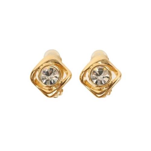 Pre-owned Metal earrings Yves Saint Laurent Vintage , Yellow , Dames