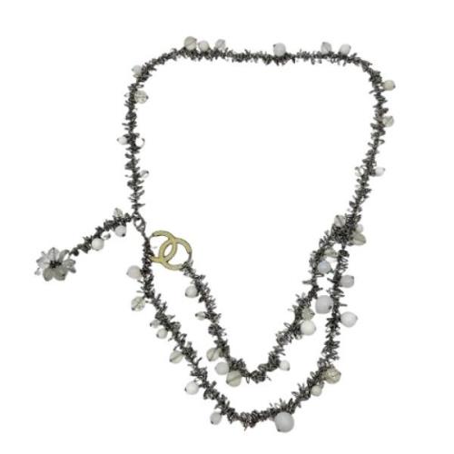 Pre-owned Fabric necklaces Chanel Vintage , Gray , Dames