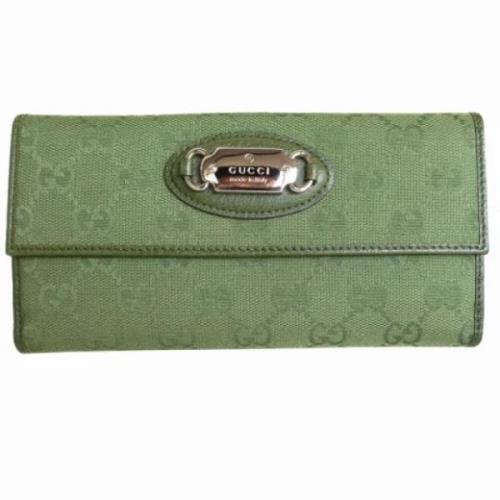 Pre-owned Canvas wallets Gucci Vintage , Green , Dames