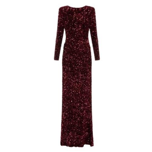 Chenille Paillet Geborduurde Jurk Elisabetta Franchi , Red , Dames