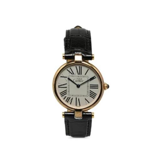 Pre-owned Fabric watches Cartier Vintage , White , Dames