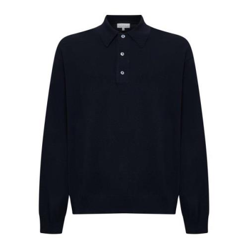 Luxe Wol Lange Mouw Polo Studio Nicholson , Blue , Heren