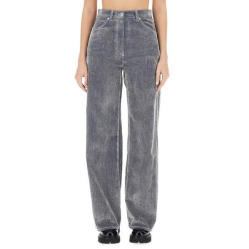 Wijde Denim Broek Msgm , Gray , Dames