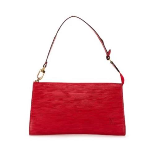 Pre-owned Leather clutches Louis Vuitton Vintage , Red , Dames