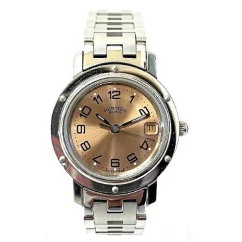 Pre-owned Stainless Steel watches Hermès Vintage , Pink , Dames