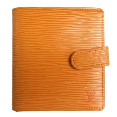 Pre-owned Leather wallets Louis Vuitton Vintage , Orange , Dames